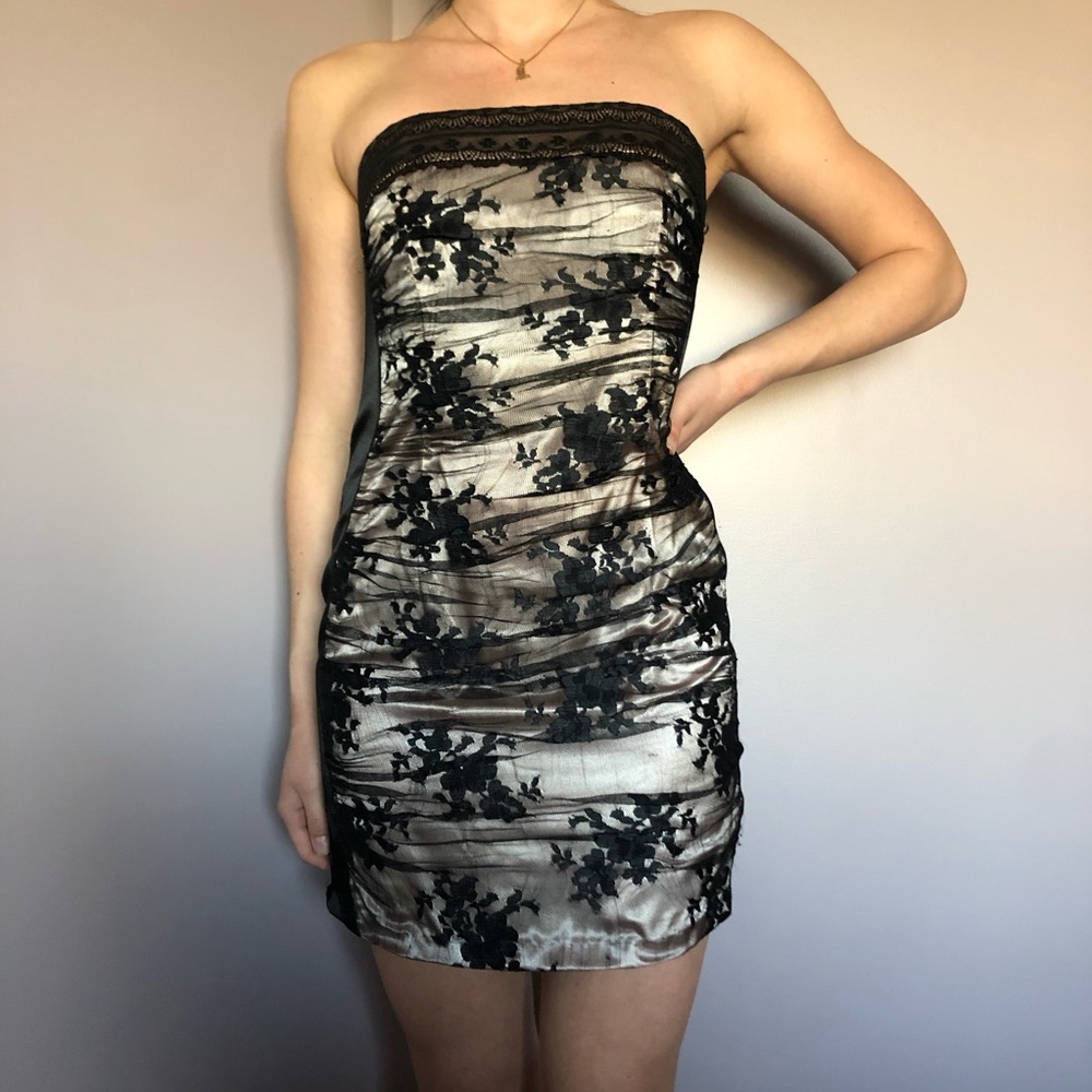 Strapless lace dress